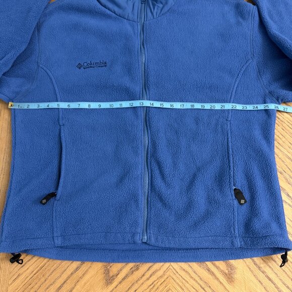 Columbia Plush Fleece Full Zip Jacket Blue With Zip Pockets Made in USA Size XL - Picture 9 of 11